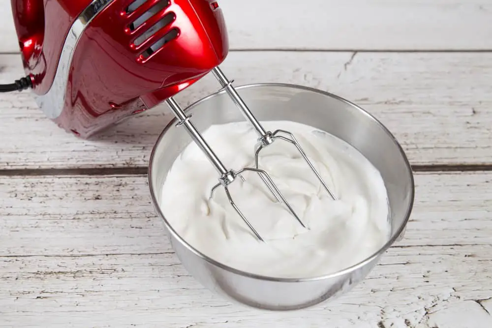 whipped cream and mixer