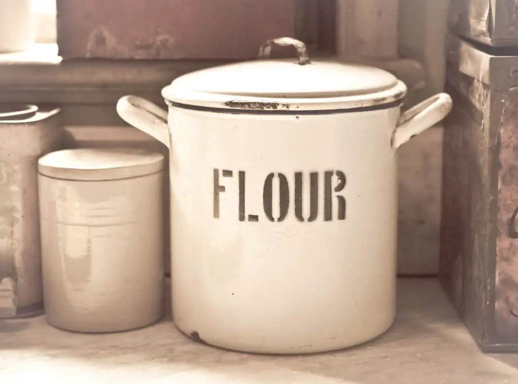 old school container for flour